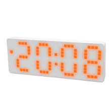 Digitaler Wecker mit 3-stufiger Helligkeit, orangefarbenes LED, 16x6 cm, Temperaturanzeige
