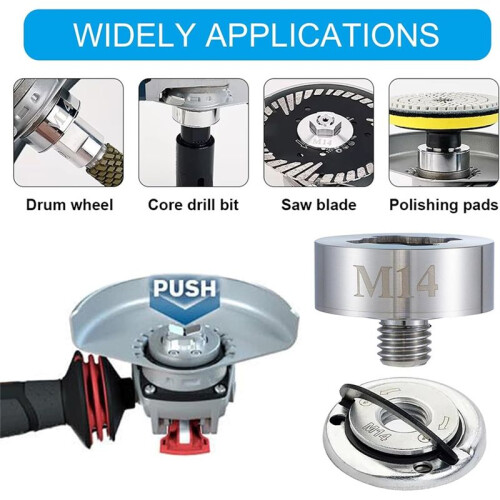 Universal Angle Grinder Mandrel Conversion Kit M14 Shafts with Flange Nut for X Angle Grinder Flange Nut Set 2