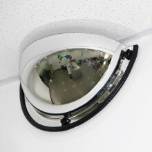 Acrylic 1/4 Dome Mirror, Security Convex, 180 Degree Viewing Angle, Ceiling Mount, 50 Cm / 20 In, For School Office