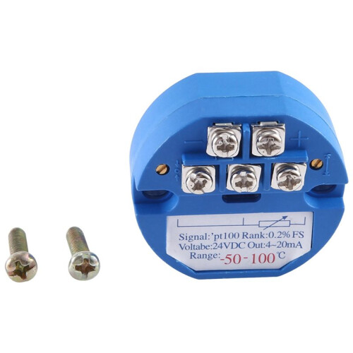 3X RTD PT100 Temperature Transmitter Module Thermal Resistance -50-100C DC24V Output 4-20MA 2