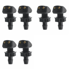 6X Car Front Windshield Universal Washer Wiper Water Spray Nozzle with Install Buckle
