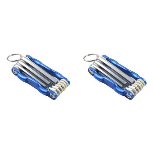 2X Folding Hex Key Box End Wrench Set Flat   Spanner Key Set Repair Car Hand Tools A