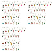90 Stück Weinglas-Anhänger, Getränkekennzeichnungen, Wein-Anhänger für Stielgläser, Markierungen, Glasanhänger, Partyzubehör zum Thema Strand