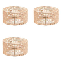 3X Paper Rope Lampshade Ceiling Light Shade Boho Chandelier Shade Bulb Guard for Restaurant Cafe Living Room 22x11cm