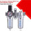2X Lufttrycksregulator, Luftkompressorfilterregulator, SFC300 3/8 Fuktfällningsrengöringsseparator 3