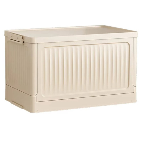 2X Large Capacity Folding Storage Box with Pulley - Stackable Plastic Organizer with Lid, Portable Container for Home 1