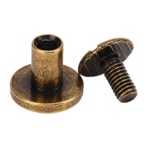 200 Pcs Brass Book Binding Screws 9.5x8mm for Leather Photo Albums