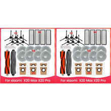 2Conjunto Kit de Accesorios de Repuesto para Aspiradora Robot para  X20 Max y X20 Pro: Cepillo Lateral Principal, Filtros HEPA, Mopas y Bolsas