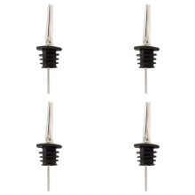 4X Wine Pourer Olive Oil Pourer Spout Bottle Stopper Environmental Protection Stainless Steel Rubber Stopper