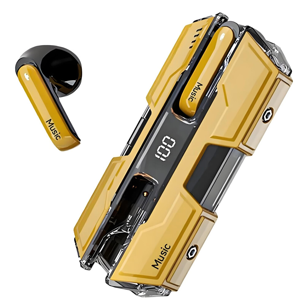 Semiinear Wireless Headset, Anc/Enc Noise Cancelling Earbuds, Ipx7 Waterproof, Long Battery Life, Ios/Android Yellow 9347817372458