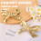 6pcs Gold Brass Bow Dresser Knobs, Vintage Bow Shape Drawer Pull Handles for Cabinet, Wardrobe, Kitchen 3