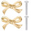 6pcs Gold Brass Bow Dresser Knobs, Vintage Bow Shape Drawer Pull Handles for Cabinet, Wardrobe, Kitchen 2