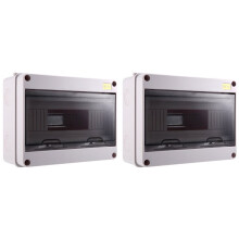 2X HT-12 Way IP65 Mcb Breaker Box Distribution Protection Box ABS Power Electronic Din Rail Enclosure