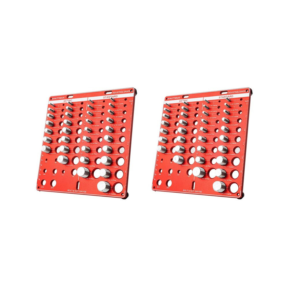 2X Thread Checker, 42 Nut And Bolt Thread Checker, Bolt Size And Thread Gauge, Bolt And Nut Identifier Gauge 4713787283455