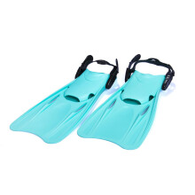 Swim Fins Adult Silicone Training Fin 3046 Adjustable Lightweight Soft Comfort Lake Blue Model F03