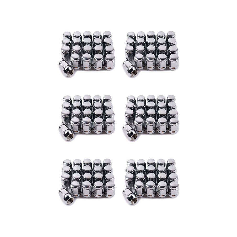 120Pcs 14X1.5 Lug Nuts - 19Mm Lug Nut 1.38 Inch Tall 3/4 Inch Hex Chrome Lug Nuts, For 1999-2021 Chevy Ado 1500 Silver 4713394391413