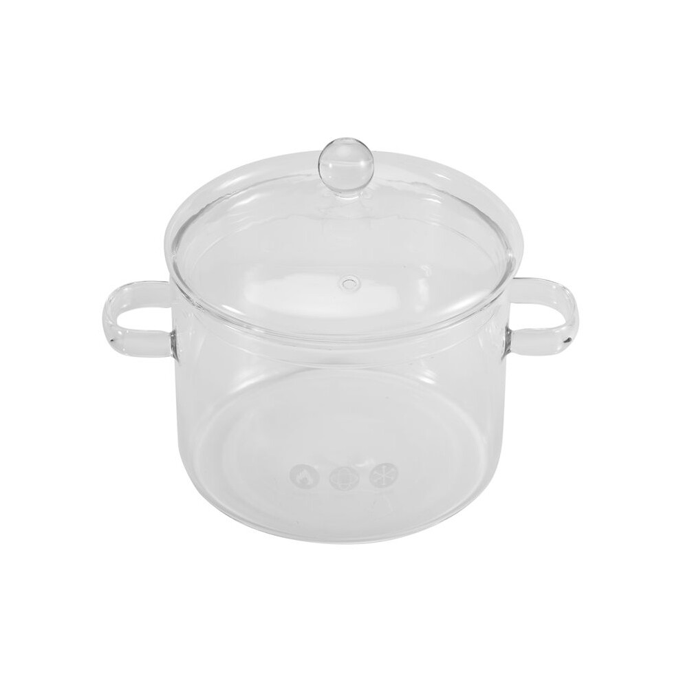 Glass Saucepan With Cover,Stovetop Cooking Pot With Lid And Handle Simmer Pot Clear Soup Pot, High Borosilicate 1900Ml 4713958070464