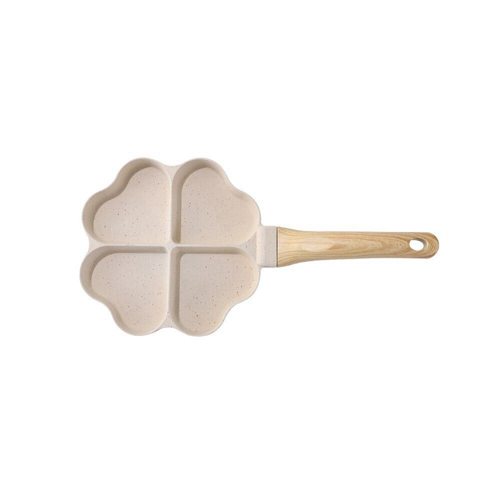 Heart Shaped Egg Pan Egg Dumpling Pan Hamburger Steak 4 Grid Breakfast Pan, White 4711981077559