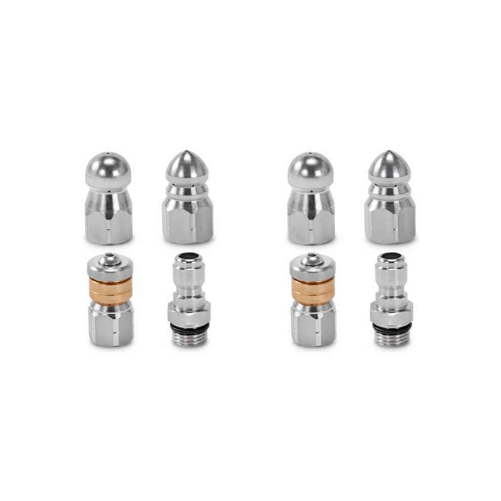 8X Sewer Jetter Nozzle For Pressure Washer,Drain Cleaning Tips,Rotating Button Nose With 1/4 Inch Quick Connect,5000Psi 4711634543035