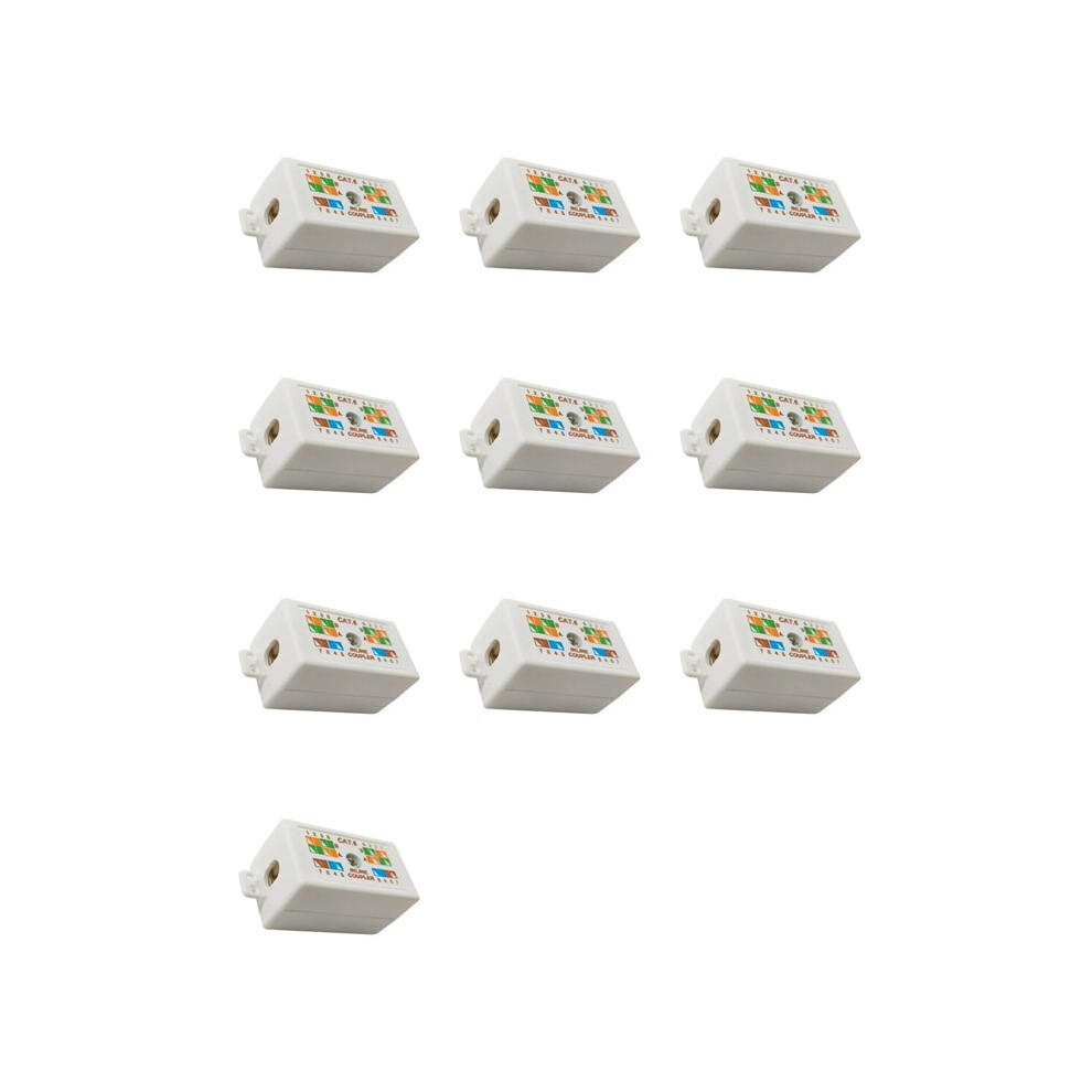 10X Rj45 Cat6 Junction Box For Ethernet Networking Cable Connection Accessories 4711169582431
