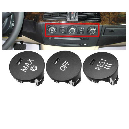 OFF/Rest/Max Climate Control Knob Panel  Knobs Button Air Conditioner Button Repair Cap for - 5 Series E60 E61 1