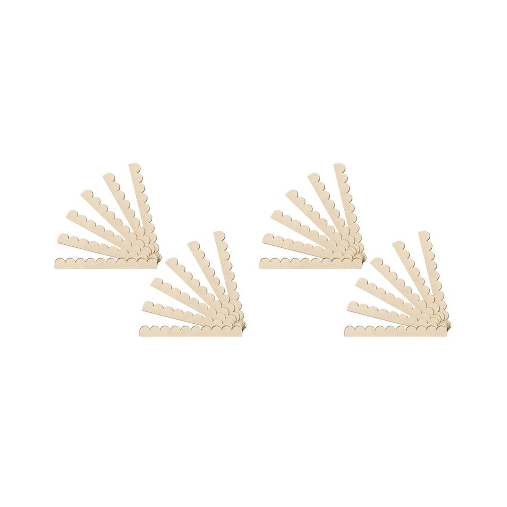 Scalloped Decorative Wood Trim Unfinished Scalloped Wooden Molding Cute Diy Moulding Trims For Cabinet Window 24Pcs 4711226552612