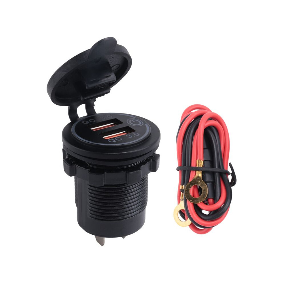 Qc 3.0 Dual Usb Charger Socket,Waterproof 12V/24V Usb Outlet With Touch- For Car, Marine,Boat,Rv,Motorcycle,Red 4711537292375