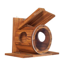 Wooden Squirrel Feeder with Large Capacity, Weather Resistant Backyard Wildlife Feeding Station