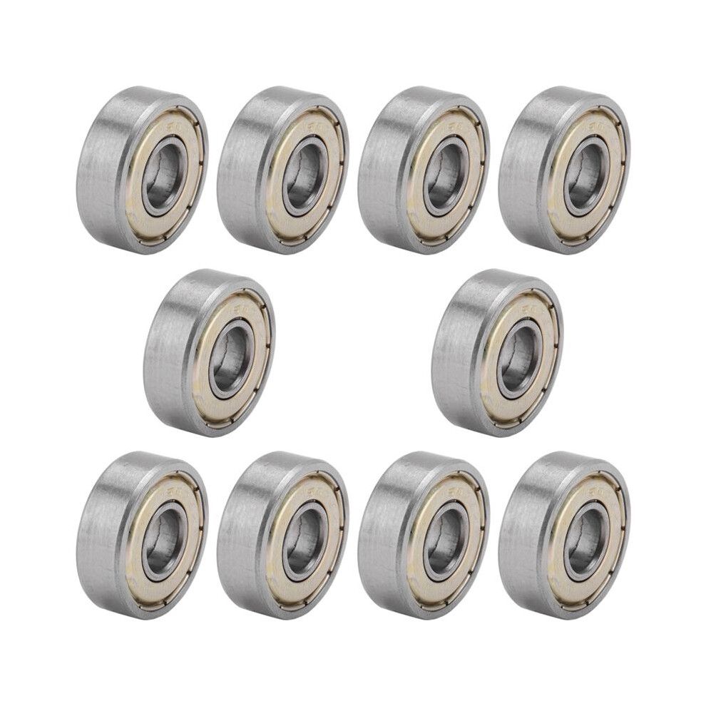 10Pcs Miniature Rubber Sealed Metal Shielded Metric Radial Bearing Model: 607Zz 7 X 19 X 6Mm 4713421490133
