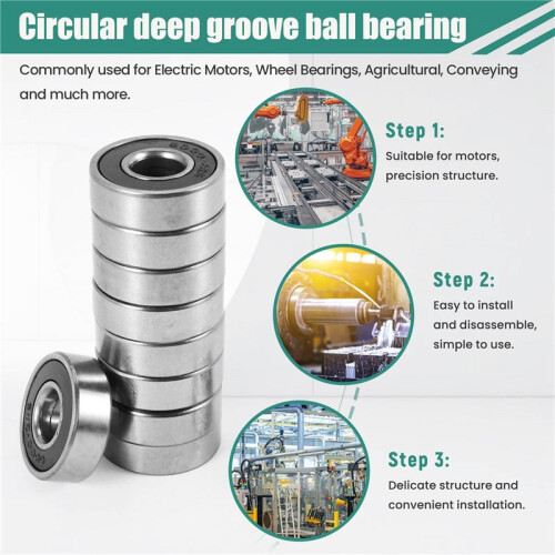 10Pcs 6000RS Shielded Deep  Radial  Bearings 10mmx26mmx8mm 2