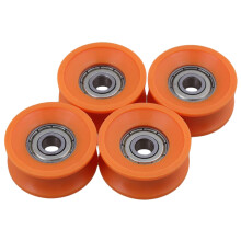 4Pcs 6X30X13mm Plastic Coated Sealed Bearings Steel 606Z Deep U Guide Pulley Rail Rolling Bearing Wheel