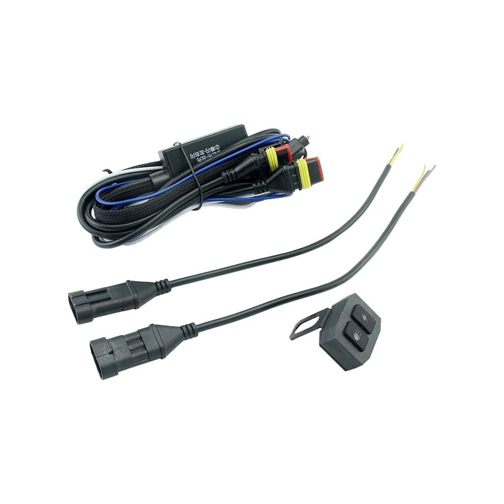 Motorcycle Led Fog Lamp Wiring Harness Relay Wire High Low Moto Spot Cable For Dirt Suv Utv Atv Light 6033818929762