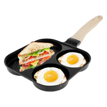 Egg Frying Pan 3 in 1 Egg Frying Pan Non-Stick Omelette Pan with Wooden Handle Kitchen Breakfast Egg Cooking Pan B