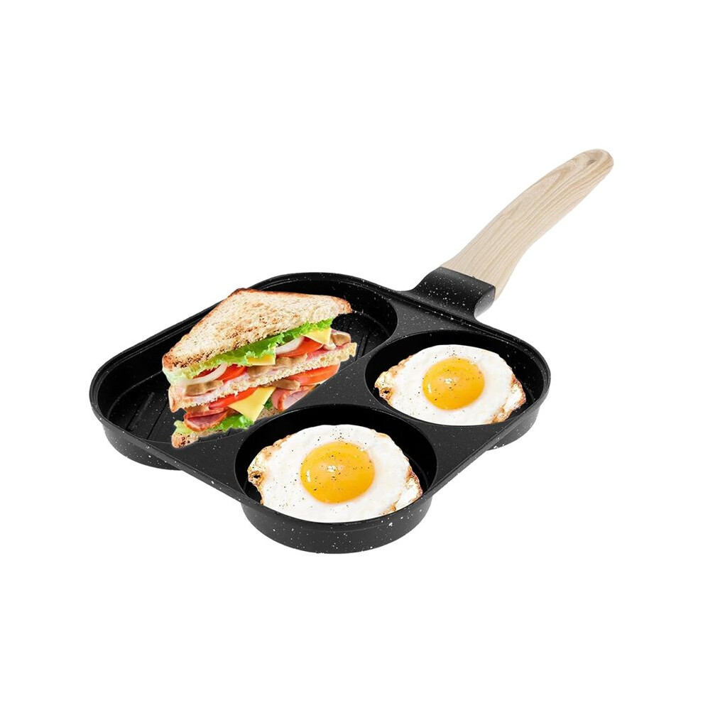 Egg Frying Pan 3 In 1 Egg Frying Pan Non-Stick Omelette Pan With Wooden Handle Kitchen Breakfast Egg Cooking Pan B 6033787993610