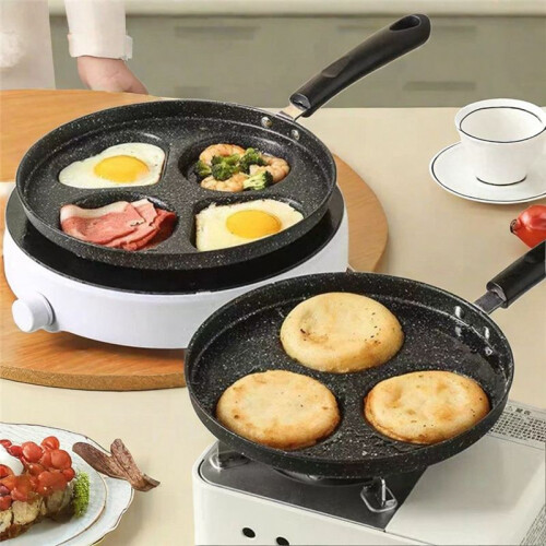 4-Hole Breakfast Pan  Omelette Pan Household Kitchen Tools Non-Stick Small Frying Pan Egg Dumpling Mold 1