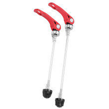 2Pcs Bicycle Quick Release Skewers, 145mm Front, 185mm Rear, Red