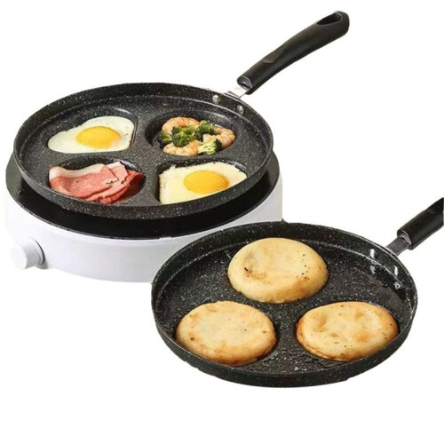 4-Hole Breakfast Pan  Omelette Pan Household Kitchen Tools Non-Stick Small Frying Pan Egg Dumpling Mold 2