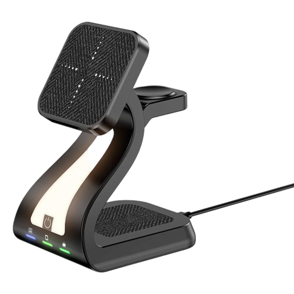 Charging Station Three Device Simultaneous Charging For Phone Watch Earphone 15W Fast Portable Black 9189345450655
