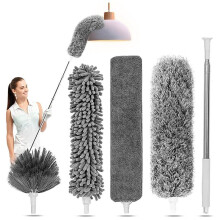 5-in-1 Kit Dusters voor Het Schoonmaken, Duster met Verlengstang, Uitschuifbare Duster met 100 Inch, voor Het Schoonmaken van Plafondventilatoren B