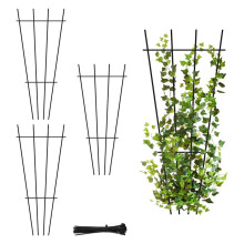 4 Stück Gartenspalier, 16-Zoll-Pflanzenstütze mit 40 Bändern, Dekoratives Metall-Spalier für Den Innenbereich, Kletterstütze für Gemüse