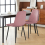 AINPECCA 2PCS Velvet Dining Chairs Rose Breakfast Metal Leg 1