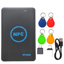 5 Frequency RFID Chip Duplicator Reader+4xCUID Keychain NFC Copier IC/ID 13.56M 125K/ HID 125K Token Writer Clone