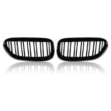 Parrilla de Parachoques Delantero de Doble Línea para Serie 6 E63 E64 2004-2010, Accesorios de Parrilla de Carreras, Color Negro Brillante.