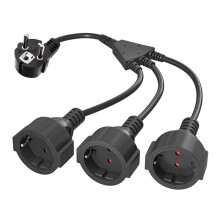 Stromverlängerungskabel, Dreifachstecker-Adapter, Ideal für Computer und Heimgebrauch, EU-Stecker