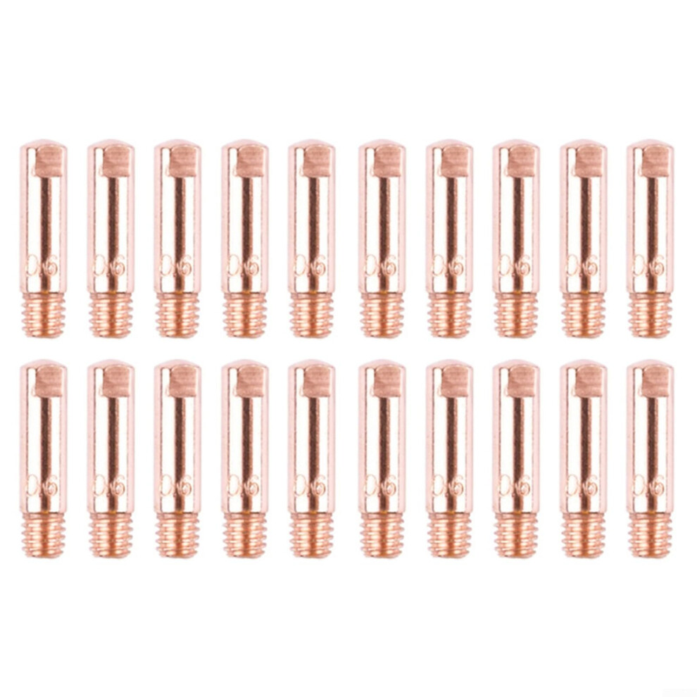 Copper Nozzles For Mb15 15Ak Welding Torch, M6 Contact Tips Set, 20 Pcs, 0.6Mm, Size Variations 9382693973603