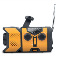 Zonne- Handcrankradio met LED-Zaklamp, Draagbare AM/FM/NOAA-Weerradio met 2000 MAh Mobiele Telefoonoplader