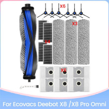 21 Delar för DEEBOT X8/X8 PRO OMNI Robotdammsugare med Dammpåsar, Filter, Sidoborstar, Valsmoppar