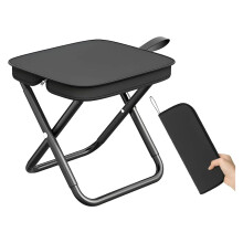 Portable Multifunctional Outdoor Picnic Camping Folding Chair Ultralight Fishing Stool Travel Stool Black