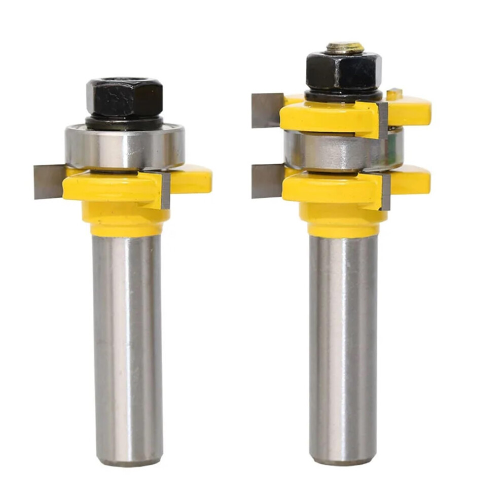 Tongue Groove Router Bit, 2 Pieces, 1/2 Inch Shank (12Mm), 3 Teeth, Tshape, Woodworking Milling Cutter Set 9189345451256