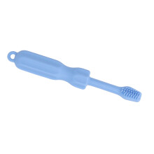 2 in 1 Baby Silicone Molar Toothbrush, Soft Bright Colors, Teething Toy Blue